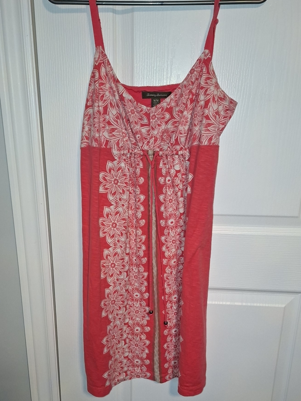 Tommy Bahama Coral and White Floral Slip Dress